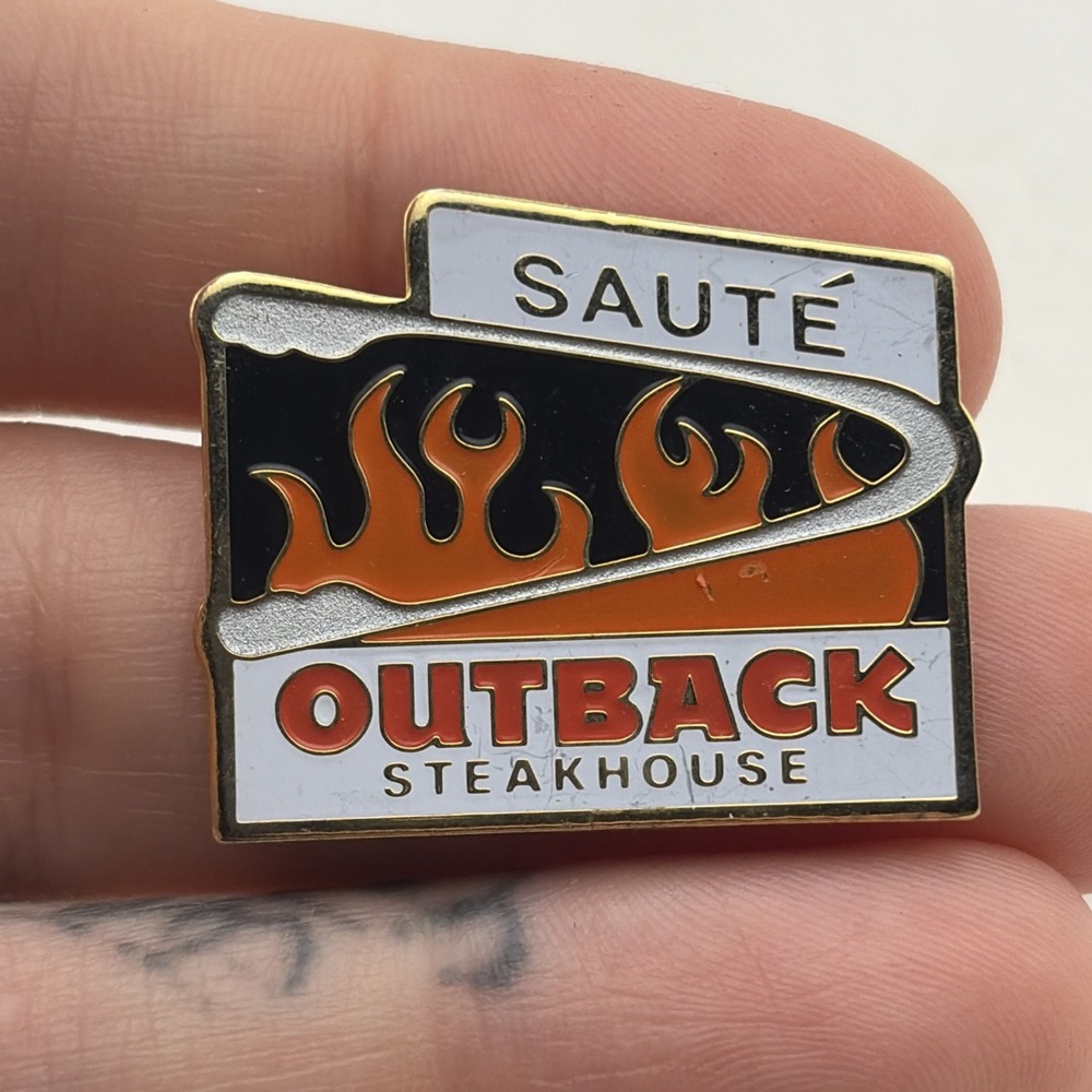 Outback Steakhouse Sauté Tongs Fire Lapel Hat Pin